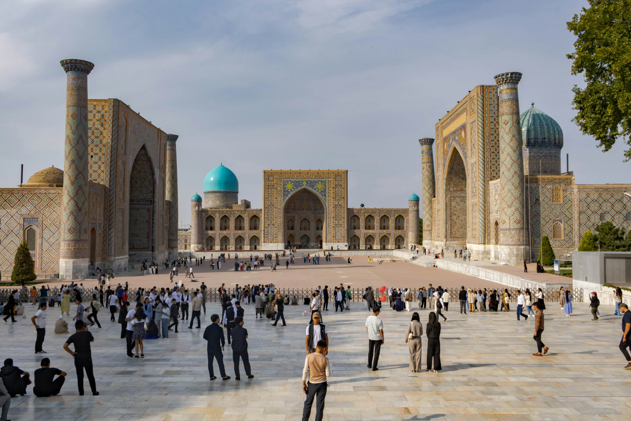 Ancient architecture and desert-toned textures in Uzbekistan