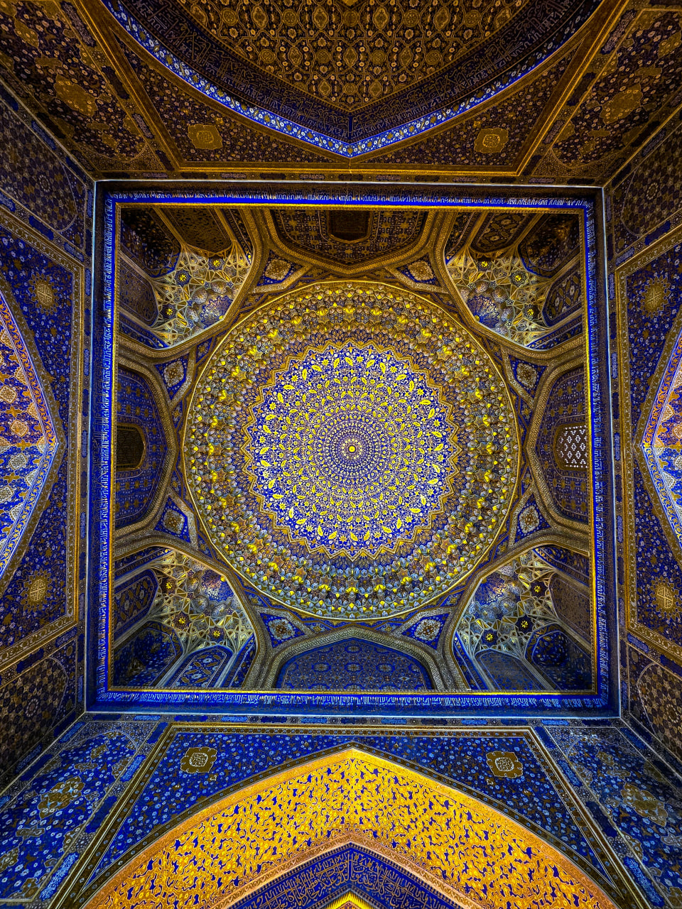 Admire intricate ceiling carvings inside historic Bukhara buildings