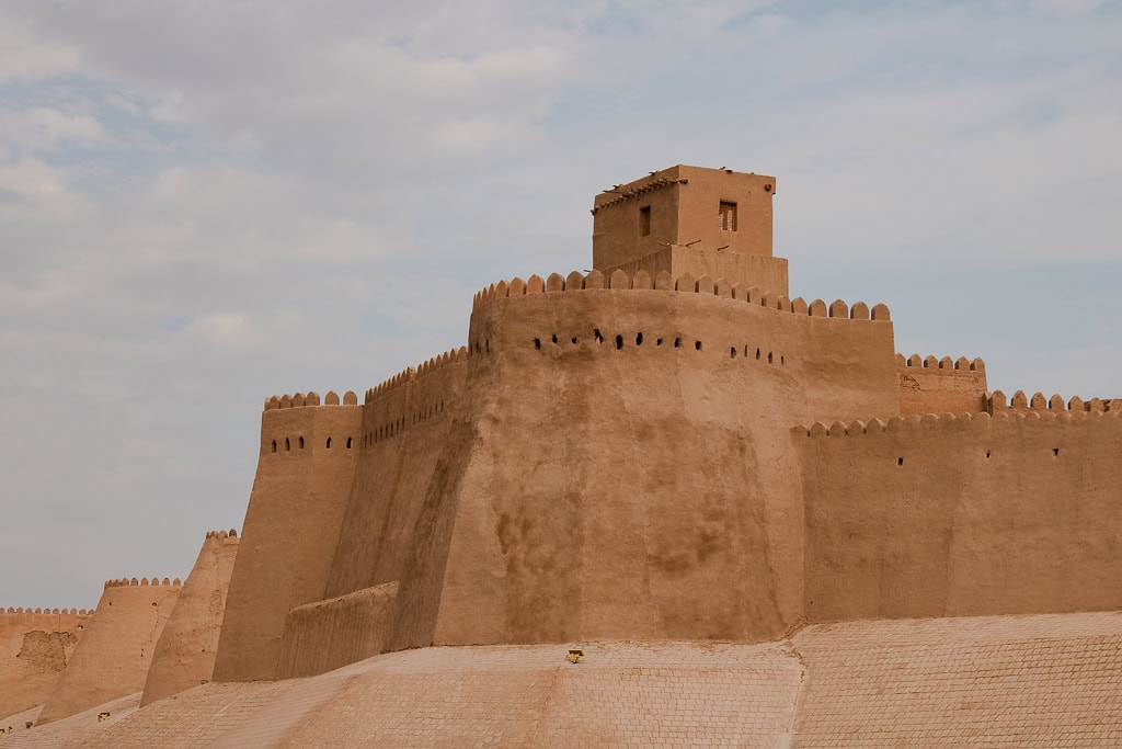 Walk through Kuhna Ark Fortress on guided Khiva private tour