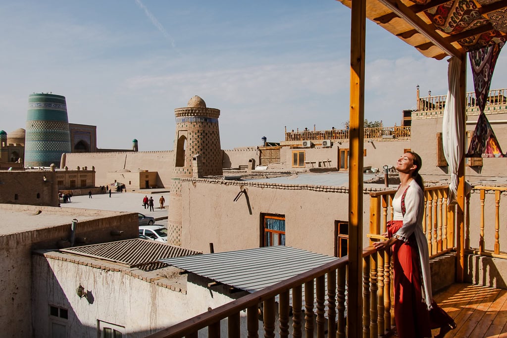 Balcony view over ancient Khiva included in private city tour