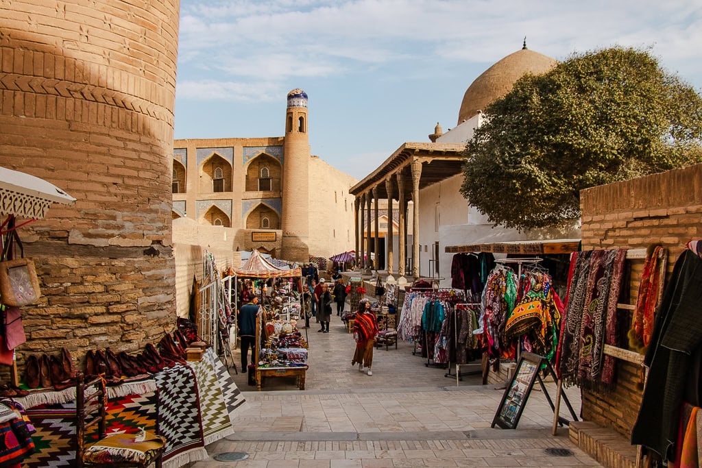 Visit traditional Khiva local market during private experience