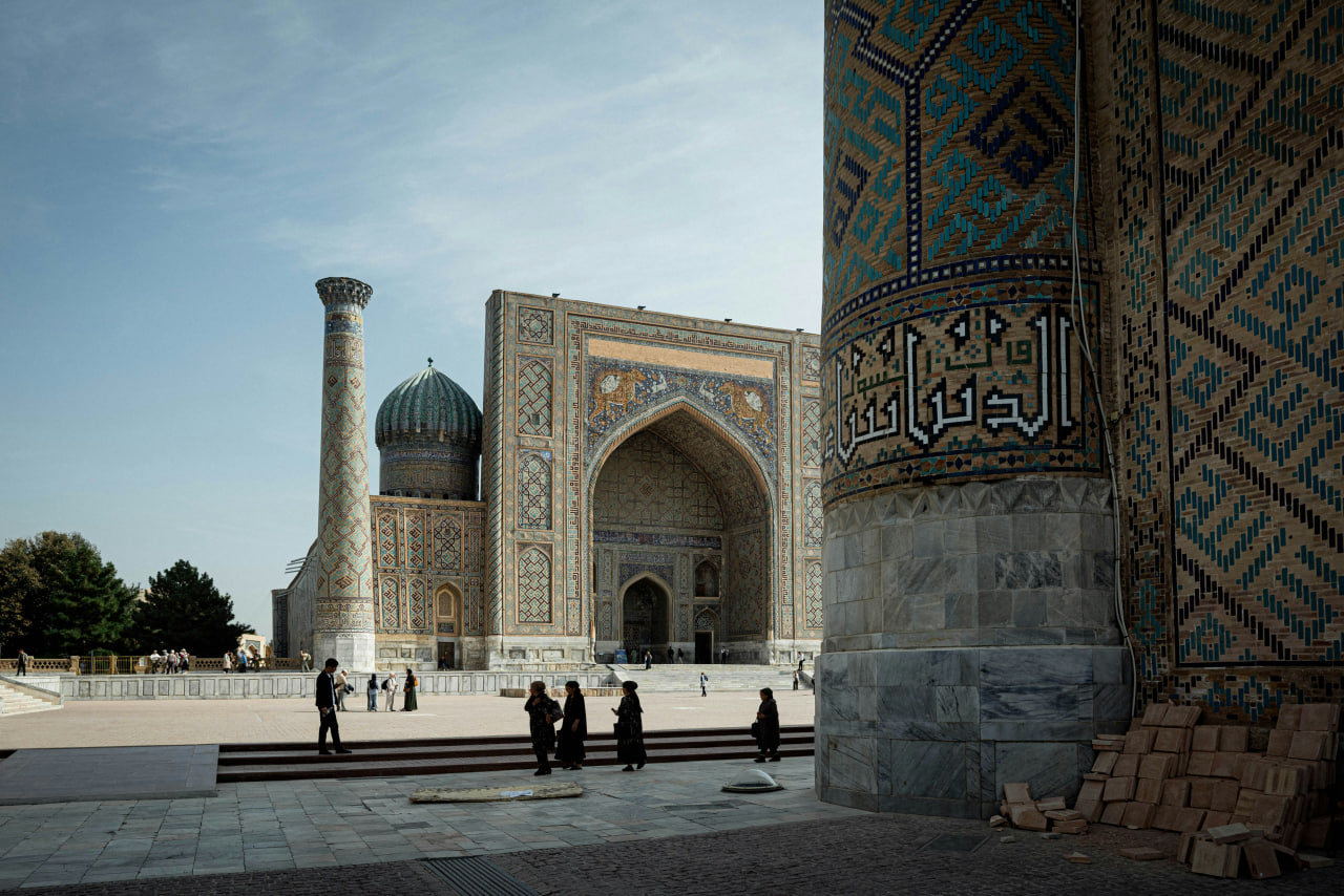 Discover Arabic calligraphy and design inside Samarkand madrasa