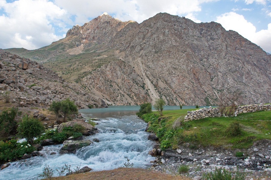 Adventure travelers exploring Tajikistan's untouched mountain nature.