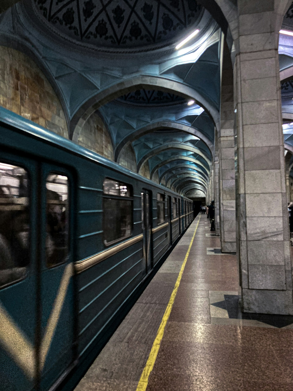 Alisher Navoi metro station stop on Tashkent City private tour